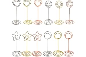 12Pcs Soportes para Tarjetas Con Forma de Corazón, Soporte para Tarjetas Floatdream, Clip para Fotos, Clip para Notas de Fotos, para Notas de Escritorio, Fotos, Tarjetas de Felicitación de Boda
