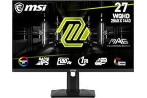 MSI MAG 274QRF QD E2 Monitor Gaming da 27" WQHD - Pannello Rapid IPS Quantum Dot (2560 x 1440), 180 Hz / 1ms, Gamut di Colori 120% sRGB, DisplayHDR 400, Vesa 75x75 mm- DP 1.4a, HDMI 2.0b