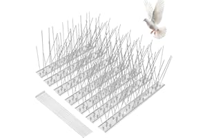 OFFCUP 1.75M Pic Anti Pigeon, 25cm x 7PCS Pique en Acier Inoxydable Anti-Oiseaux Pics Anti Chat avec 10 Attaches-Câbles pour Toitures Rebords Balcons Effrayer Corbeaux Moineaux Hirondelles
