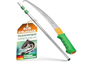 GRÜNTEK Scie Élagage Télescopique sur Perche à Elaguer Coupe Branches 100-240 cm compatible avec Echenilloir GRÜNTEK (art. B096Y5T5VT)