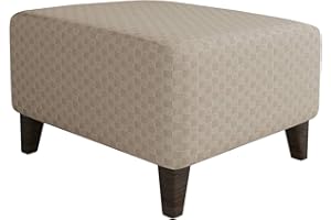 XJHKG Foot Stool Cover Rectangle, Machine Washable Stretch Jacquard Storage Ottoman Foot Rest Cover Sofa Furniture Protector Slipcover (Khaki,Medium)