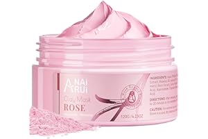 ANAI RUI ANAiRUi Mascarillas Faciales de Arcilla Rosa, Limpieza Profunda Poros, Mascarilla Exfoliante y Purificante y Hidratante, Reduce las Manchas e las Arrugas e Antiedad, Anti Acné, 120g