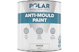 POLAR SPECIALIST COATINGS Polar Anti Mould Paint - Brilliant White Matt Finish - 1 Litre - Prevent & Control Mould On Internal Walls & Ceilings - Easy To Apply