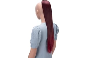 CAISHA by PRETTYSHOP 65cm Liso Postizo Extensión De Cabello Cola De Caballo Trenza Con Cierre De Cordón Mezcla Roja PH623