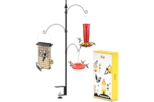 iBorn Mangeoire à oiseaux pour balcon, trois crochets réglables pour extérieur, jardin, terrasse, clôture, pour attirer les oiseaux sauvages (les mangeoires ne sont pas incluses)