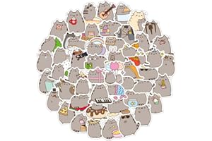 CANVERLENS Pusheen 100 naklejek na butelkę z wodą, laptop, telefon, deskorolkę dla nastolatków, dziewcząt, dzieci