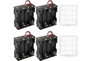 4 Stycken 8 x 1.5V AA Batterihållare, KUOQIY 12V Batteri Förvaringslåda med Tråd, med Cell Batteri Förvaringsfodral Hållare L