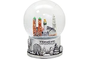 MINIUM COLLECTION 30050 Souvenir bola de nieve Allemania horizonte de Munich Plata pedestal-80 mm