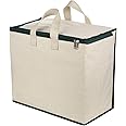 HOME STYLE INDIA Canvas Reinforced Cotton Handles with Multipurpose Clothes Storage Organizer For Grocery vegetable shopping and Covers Zip Bags.