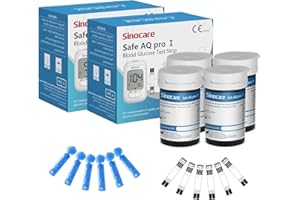 Sinocare Tiras Safe AQ Pro I Sangre, 100 x Tiras Reactivas Diabetes Strips, Sólo para Safe AQ pro Ⅰ