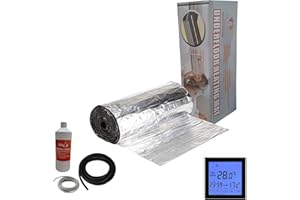Nassboards Premium Pro - Kit Élite Aluminio de Calefacción Eléctrica Por Suelo Radiante de 150 W - 8.0m² - Termostato Negro Con Pantalla Táctil