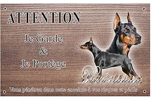 Pets-easy Panneau attention au Chien personnalisée Femelles Dobermann - pré percée et vis données. De 30 cm à 15 cm…