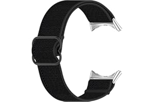 Disscool Zamienne paski na nadgarstek kompatybilne z Google Pixel Watch, nylonowy, regulowany, miękki silikonowy pasek na nadgarstek z szybkim odpinaniem (czarny), Stal nierdzewna, Stworzony kwarc