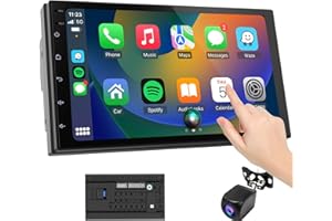 Haudio Autoradio 2 DIN Bluetooth con CarPlay wireless & Android Auto,con schermo 7 pollici Touchscreen Lettore, Mirror Link,FM Radio,Telecamera di backup,Bluetooth 5.0,AUX(RAM 2GB+ROM 64GB)