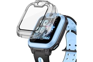 NewJourney Schutzhülle für Imoo Watch Phone Z1, Hartplastik-Hülle + Gehärtete Schutzfolie 2 in 1 für Z1 SmartWatch（Transparent）
