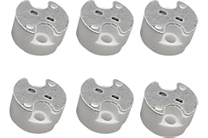 6 pezzi di portalampada in ceramica MR16 GU5.3/G4, TWDRTDD MR11 G4.0, G5.3, G6.35 Base Bi-Bin per lampade LED/alogeno (contatti a spinta con filo)