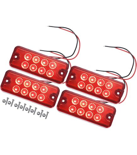 8 X 24V Red LED Rear Tail Side Marker Indicator Lights For Truck Lorry Trailer - E13