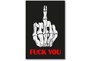 Postereck - 2121 - Fuck You Plakat, Mittelfinger Hand Symbol Skelett - Spruch Schrift Wandposter Fotoposter Bilder Wandbild Wandbilder - Poster - 3:2-30,0 cm x 20,0 cm