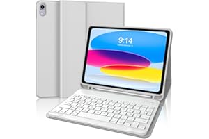 JADEMALL Custodia con Tastiera per iPad A16 11 Generazione 2025/10 Generazione 2022, Italiano QWERTY Tastiera Bluetooth Staccabile per iPad A16 11/10 Generazione 11"/10.9", Grigio Chiaro