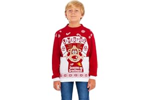 HSA Boys Girls Kids Children Unisex Christmas Xmas Knitted Novelty, Retro, Elf, Football Jumper Sweater Christmas Xmas 2020 Exclusively to Ltd for Ages 2-14 Years