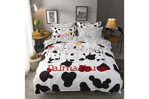 TBRAND Set copripiumino per cani carino Cartoon Puppy Dalmazia Set biancheria da letto animale zampe Comforter copertura reversibile adorabile