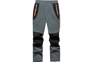 WILLIT Kids Snow Pants Boys Fleece lined Softshell Ski Trousers Thermal Waterproof Hiking Pants with Pockets