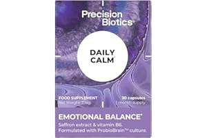 Daily Calm by PrecisionBiotics - Supplement for Women - PMS - Probiotics with Vitamin B6 and Saffron Extract - Emotional and Hormonal Balance - 30 Capsules