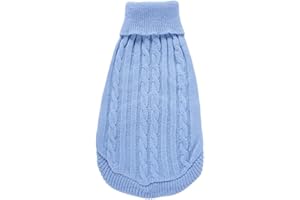 ZHIHENG Cute Pet Puppy Cat Dog Warm Jumper Sweater Knitwear Coat Apparel Vest Clothes for Small Medium Breeds Autumn Winter(L,Skyblue)