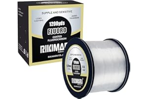 RIKIMARU Fluoro Fishing Line, 100% Soft Fluorocarbon Coated Fishing Line
