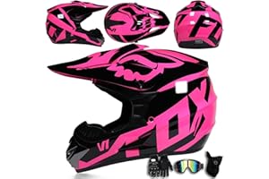 ARMAAN Casco de motocross para adolescentes y adultos, casco integral para todoterreno, descenso, moto de cross, cascos de moto para exteriores, casco de moto de cross para niños y niñas,Color E-L(56~57cm)
