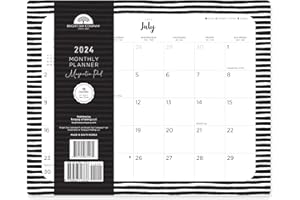 BRIGHT DAY CALENDARS 2024 Magnetic Refrigerator Calendar Wall Calendar Pad by Bright Day, 16 Month 8 x 10 Inch, July 2023-December 2024 Black and White