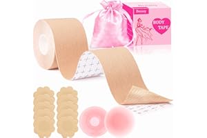 Brezoy Remonte Sein Adhesif Soutien Gorge Invisible Adhesif 2 Réutilisable Cache Tetons Femme Scotch Poitrine Femme Soutien Gorge Dos Nu Boob Tape Body Tape Poitrine Convient pour Les Bonnets A - E