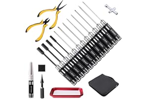 MAKERFIRE Schraubendreher Sets, RC Tools Kits Sechskantschraubendreher Set Mutter Hülse Steckzange RC Reparatur Set für RC Traxxas Auto Boot Quadcopter Hubschrauber Flugzeug Multirotoren（18 in 1）