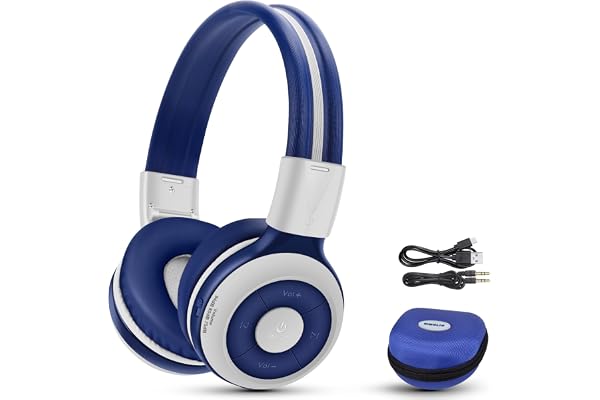 SIMOLIO Enfants Casque sans Fil Bluetooth avec Micro et Limiteur de Volume, Pliable Stéréo Enfant Supra-Auriculaire Casque pour Garçons, Filles, Compatibles avec Téléphones Portables, Tablettes (Gris)