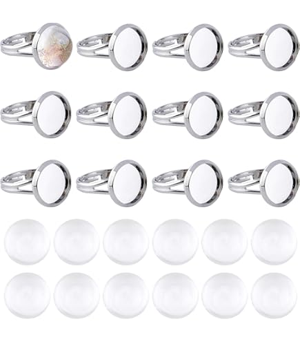 10 Basi Anello Regolabili In Ottone | Per Cabochon, Fai Da Te Gioielli, Bronzo Antico - Foto 2