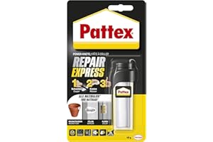 Pattex Powerknete Repair Express, pâte à modeler pour coller & réparer, 48 g de colle époxy pour de nombreux matériaux, pâte à modeler pouvant être peinte et poncée