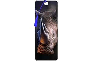 3D LiveLife Bookmark - White Rhino from Deluxebase. A Rhino Bookmark with lenticular 3D Artwork Licensed from Renowned Artist Jerry LoFaro