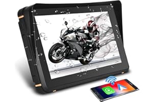 TOUTBIEN Kabelloser CarPlay für Motorrad, Tragbares Android Auto für Motorräder, 7 Zoll Motorrad GPS Navigation mit IP67 Wasserdichter, Duales Bluetooth/Sprachsteuerung/Navigation/FM/Mirror-Link