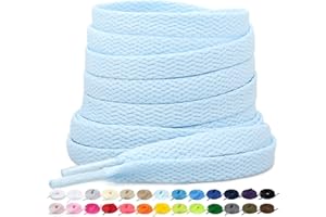 Stepace 2 Paires - Lacets Plats pour Chaussures, Lacets de Remplacement de 8 mm de Qualité Supérieure pour Chaussures de Sport, Chaussures de Ville