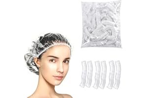 ZFLYXIAOHUA 100PCS Cuffie per Capelli da Doccia Monouso,Cuffia da Doccia Monouso,Trasparente Monouso Doccia,Plastica, Impermeabile,per DocciaHotel Spa e Parrucchiere