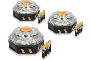 KSIX SMART YOUR TECH KSIX Luz de Emergencia V16 para Coche y Moto Homologada por DGT con Linterna Led. Baliza de Señalización Luminosa Autónoma en Carretera con Base Magnética y Gancho Multiusos. Pack de 3 Unidades