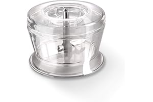 bamix Hachoir pour Tous Les mixeurs plongeants de Moins de 250 W, Embout Hachoir pour moudre, Couteau à bilame en INOX, Transparent