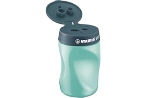 ‎STABILO STABILO - Ergonomischer Dosen-Spitzer für Linkshänder - EASYsharpener - 3 in 1 - petrol