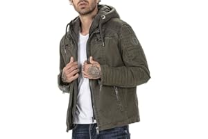 Redbridge Chaqueta de invierno para hombre acolchada con capucha desmontable