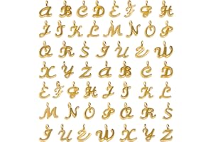 SAVITA 130 Pezzi Ciondoli Lettere Alfabeto Dorato Ciondolo Lettera Ciondolo Lettere per braccialetti ABC Lettera Charms Mini Alfabeto A-Z Bracciale in Lega di Zinco Pendenti con Collana per Creazione