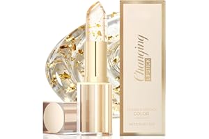 AUROLAGLOW Colour Changing Lipstick PH Adjusting Lipstick, Temperature Sensitive Lip Balm with Gold Foil, Transfer Proof & 24H Hydrating, Long Lasting Moisturizing Glossy Shine for All Skin Tones Women