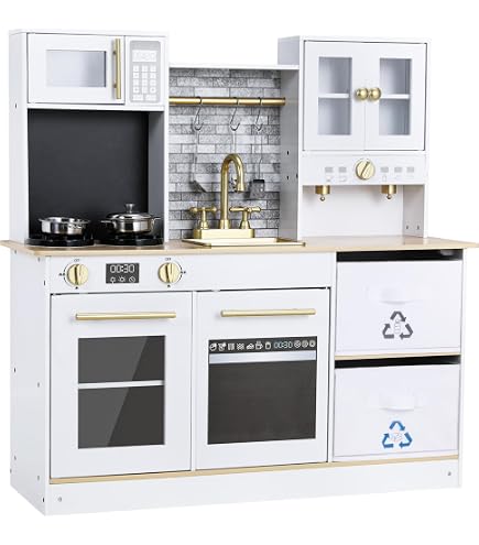 Cuisine En Bois Pour Enfant Avec Évier, Cuisinière Clic, Four Et Micro-Ondes - Dès 3 Ans