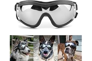 PETLESO Gafas de sol para perros grandes, fáciles de llevar, gafas de protección anti-UV, gafas de protección para motocicletas y perros grandes y medianos