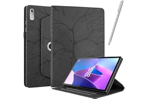 Netany Funda para Lenovo Tab P11 (2Nd Gen, 11.5 Pulgada) con lápiz Capacitivo, Piel sintética con Tapa función Atril Soporte para lápiz Árbol de La Vida Funda - Negro