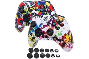 HLRAO Transferencia impresión Anime silicona cubierta caso para Xbox Ones S/X Controller, Soft Anti Slip camuflaje silicona cubierta con pulgar agarre tapa accesorios x 12.